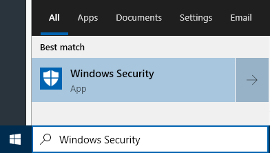 Search For 'Windows Security'